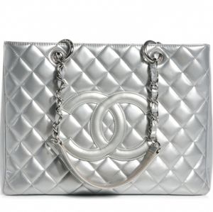 CHANEL Silver Quilted Bag